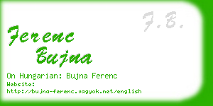 ferenc bujna business card